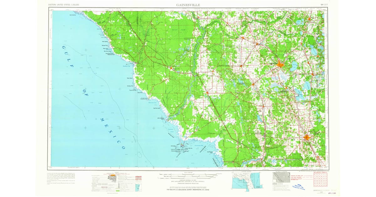 Old Maps of Fanning Springs FL - Gainesville Alachua County Fl Usgs Topo 1954 P1965 Og 1200x630