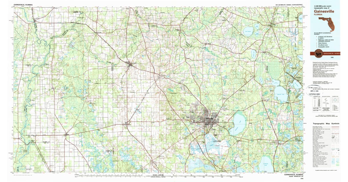 1980s Maps of Bell FL Pastmaps - Gainesville Alachua County Fl Usgs Topo 1981 P1982 Og 1200x630
