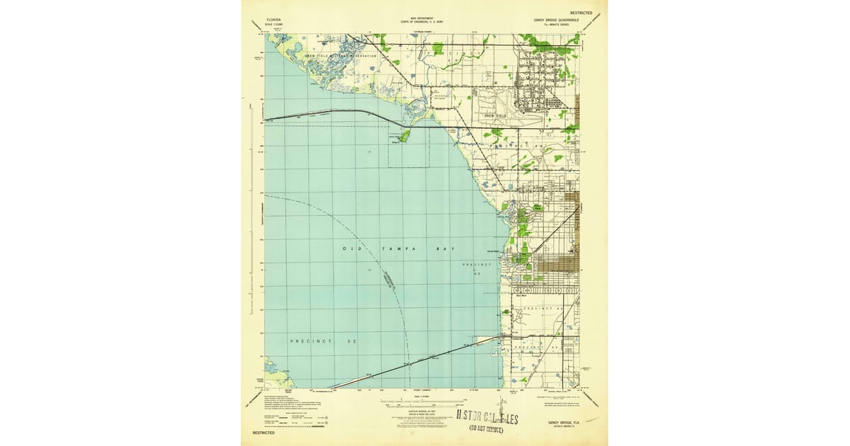 1940s Maps of Palm Bay FL Pastmaps - Gandy Bridge Hillsborough County Fl Usgs Topo 1943 Og 1200x630 