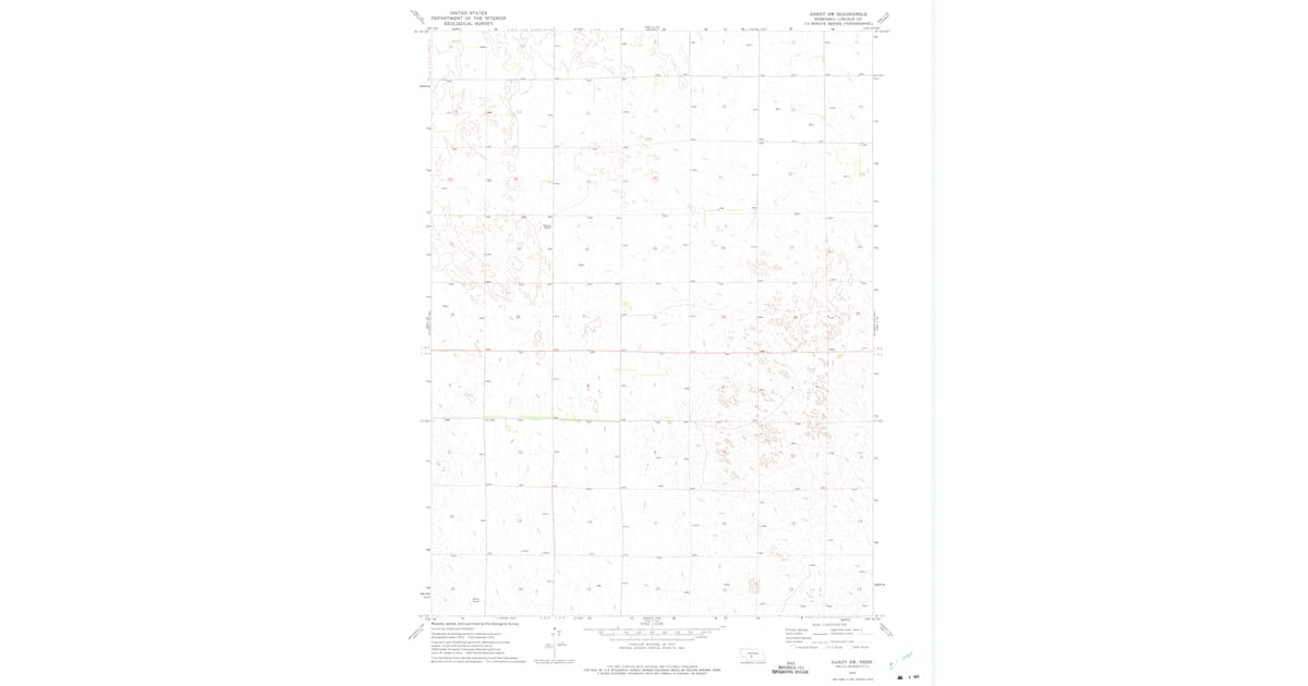 Map Gandy 1972 Map of Gandy SW, Lincoln County, NE — High-Res | Pastmaps