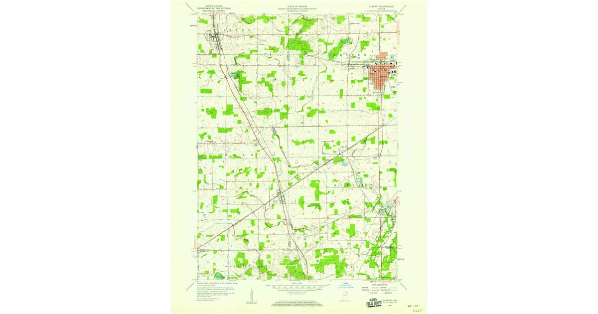 1957 Map of Garrett, IN — High-Res | Pastmaps