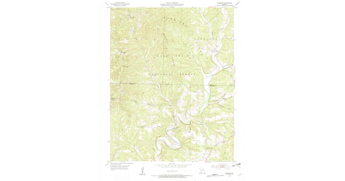 1955 Map of Garrison, Christian County, MO — High-Res | Pastmaps