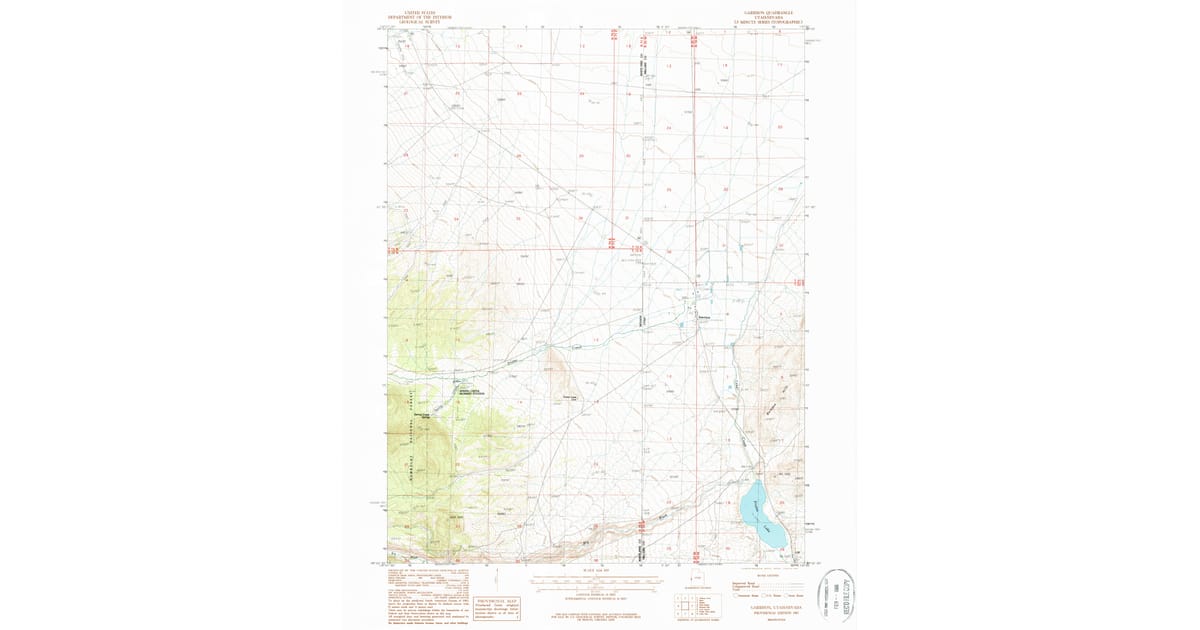 1987 Map of Garrison, Millard County, UT — High-Res | Pastmaps