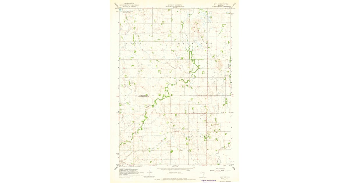 1967 Map of Gary SE, Lac qui Parle County, MN — High-Res | Pastmaps