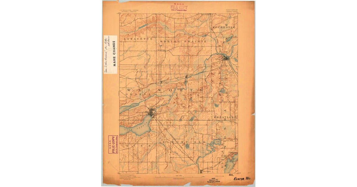 Old Maps of Lake Geneva Aire Estates - Geneva Walworth County Wi Usgs Topo 1893 Og 1200x630
