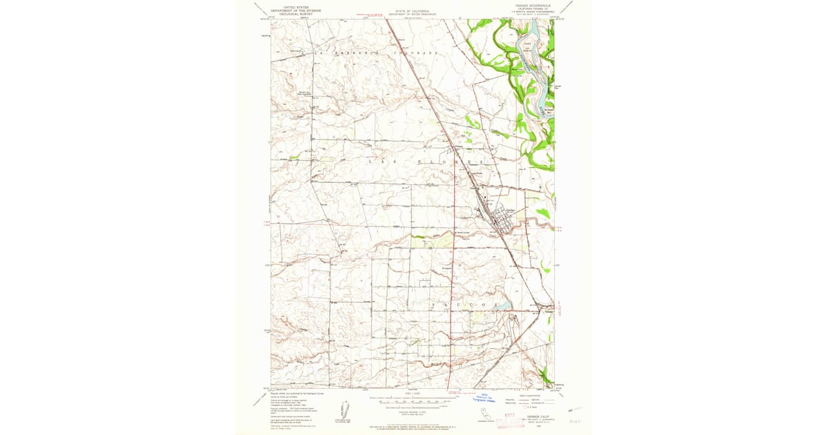 Gerber Ranch Map 1950 Map of Gerber, CA — High-Res | Pastmaps