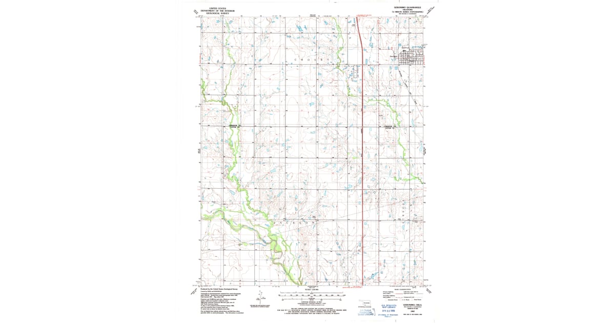 1987 Map of Geronimo, OK — High-Res | Pastmaps