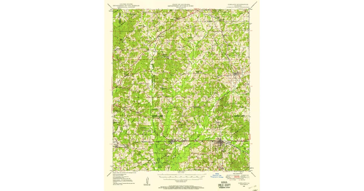 Old Maps of Gibsland LA for Metal - Gibsland Claiborne County La Usgs Topo 1949 P1958 Og 1200x630 