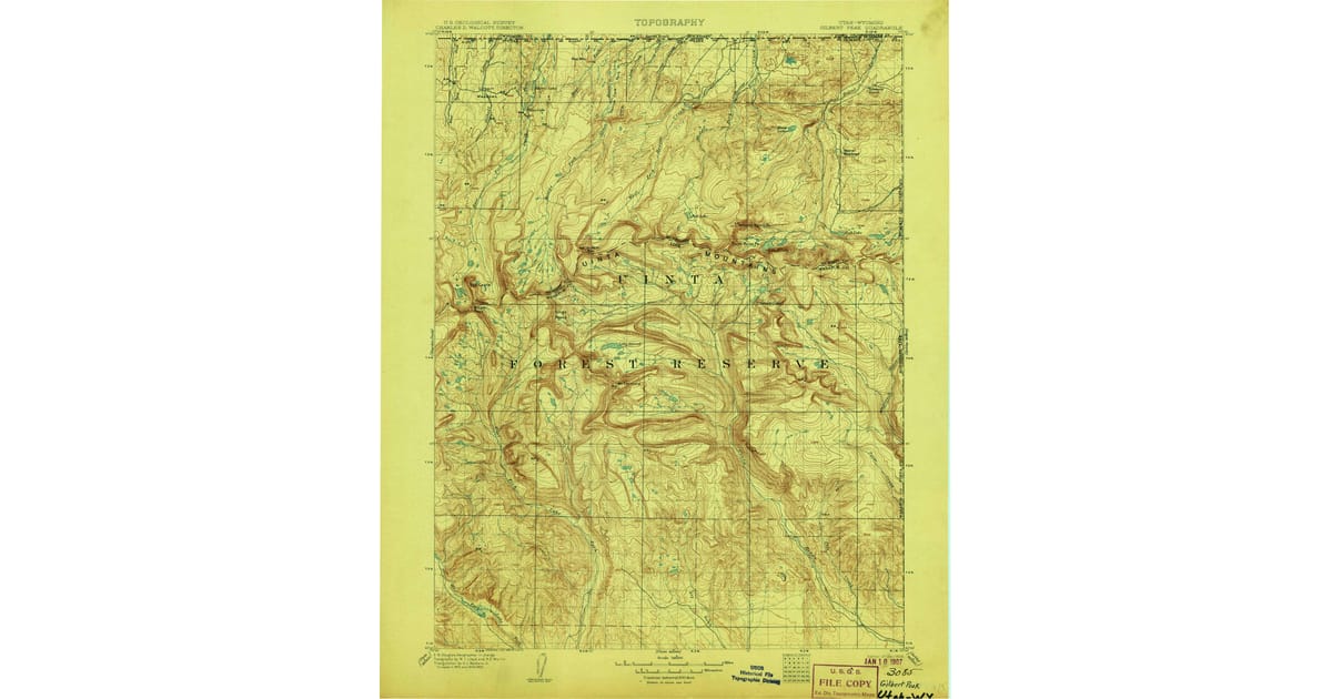 1906 Map of Gilbert Peak, Moon Lake Resort, UT — High-Res | Pastmaps