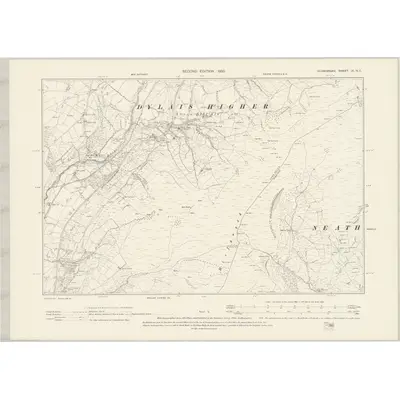 1896 Map of Glamorgan IX.NE, 1900 Print