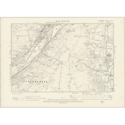 1896 Map of Glamorgan IX.NW, 1900 Print