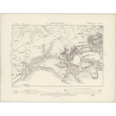 1898 Map of Glamorgan L.NE & SE, 1901 Print