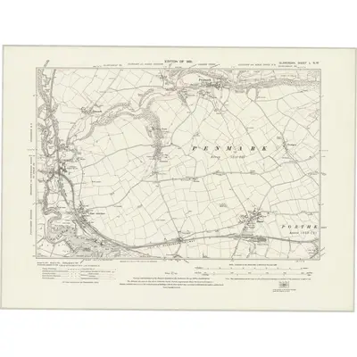 1914 Map of Glamorgan L.NW, 1921 Print