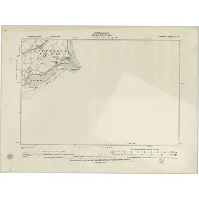 1898 Map of Glamorgan LI.NE, 1942 Print