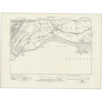 1915 Map of Glamorgan LI.NW, 1921 Print
