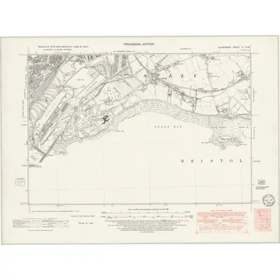 1943 Map of Glamorgan LI.NW, 1949 Print