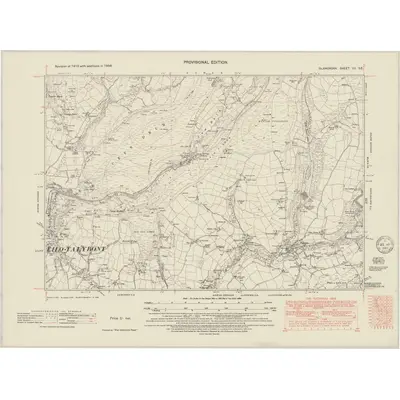 1938 Map of Glamorgan VII.SE, 1949 Print