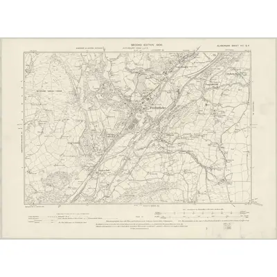 1897 Map of Glamorgan VIII.SE, 1900 Print