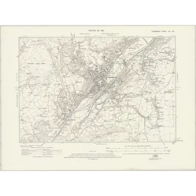 1913 Map of Glamorgan VIII.SE, 1921 Print