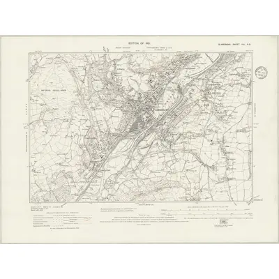 1913 Map of Glamorgan VIII.SE, 1936 Print