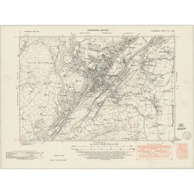 1941 Map of Glamorgan VIII.SE, 1949 Print