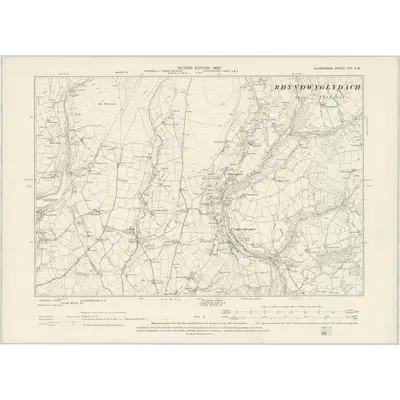 1897 Map of Glamorgan VIII.SW, 1900 Print