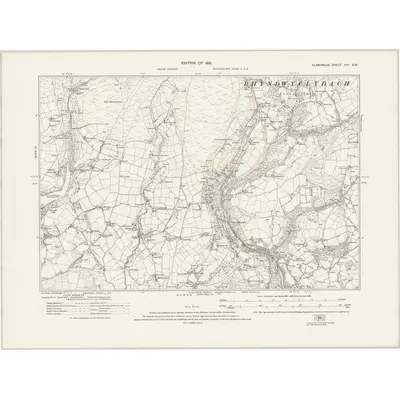 1913 Map of Glamorgan VIII.SW, 1921 Print