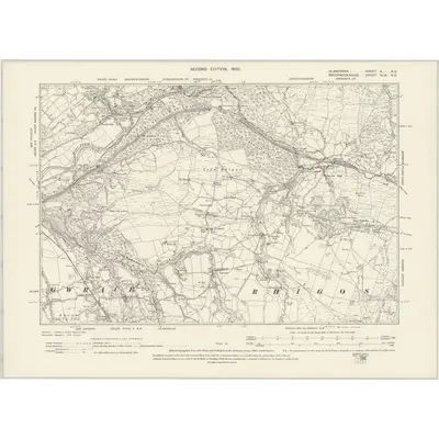 1897 Map of Glamorgan X.NE, 1900 Print