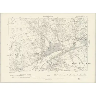 1897 Map of Glamorgan X.NW, 1900 Print
