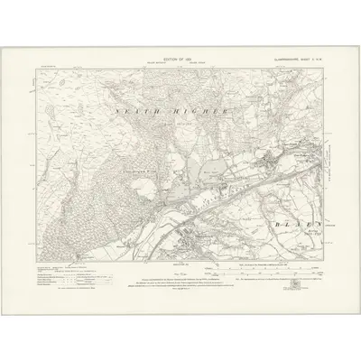 1914 Map of Glamorgan X.NW, 1921 Print