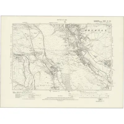 1915 Map of Glamorgan XII.NE, 1922 Print