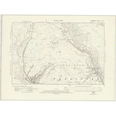 1915 Map of Glamorgan XII.SE, 1922 Print