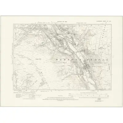 1915 Map of Glamorgan XII.SW, 1922 Print