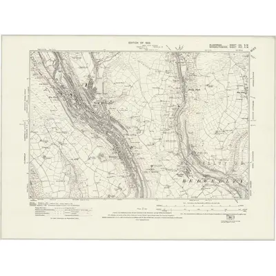 1916 Map of Glamorgan XIII.SW, 1922 Print