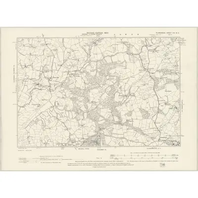 1896 Map of Glamorgan XIV.NE, 1900 Print