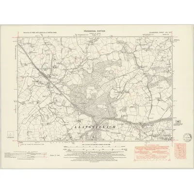 1945 Map of Glamorgan XIV.NE, 1951 Print