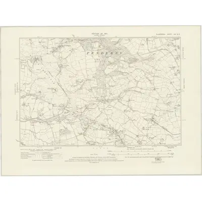 1913 Map of Glamorgan XIV.SE, 1921 Print
