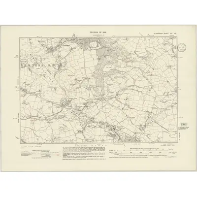1936 Map of Glamorgan XIV.SE, 1939 Print