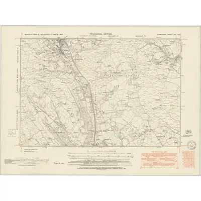1945 Map of Glamorgan XIX.NE, 1951 Print