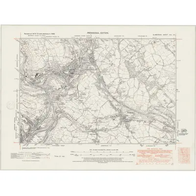 1938 Map of Glamorgan XIX.SE, 1947 Print