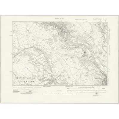1914 Map of Glamorgan XIX.SW, 1921 Print