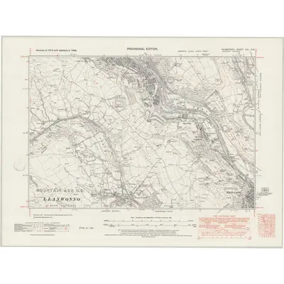 1938 Map of Glamorgan XIX.SW, 1947 Print