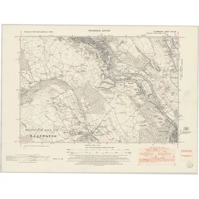 1948 Map of Glamorgan XIX.SW, 1953 Print