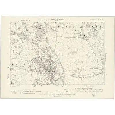 1897 Map of Glamorgan XL.NE, 1900 Print