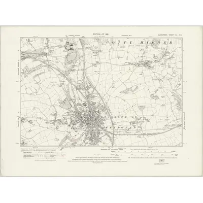 1914 Map of Glamorgan XL.NE, 1921 Print