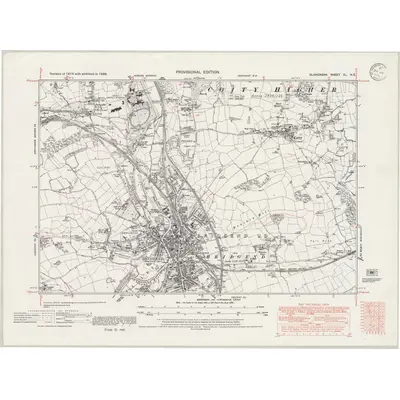 1938 Map of Glamorgan XL.NE, 1946 Print