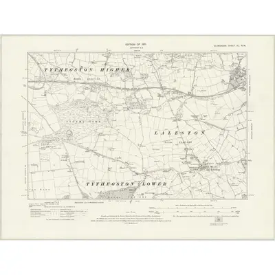 1913 Map of Glamorgan XL.NW, 1921 Print