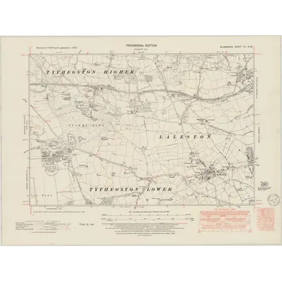 1947 Map of Glamorgan XL.NW, 1950 Print