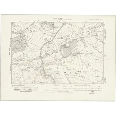 1914 Map of Glamorgan XL.SE, 1921 Print