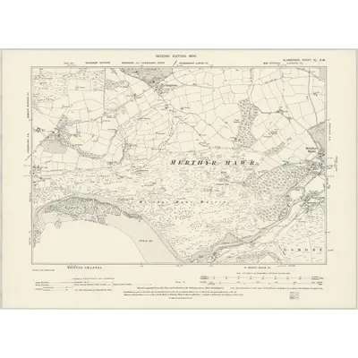 1897 Map of Glamorgan XL.SW, 1900 Print